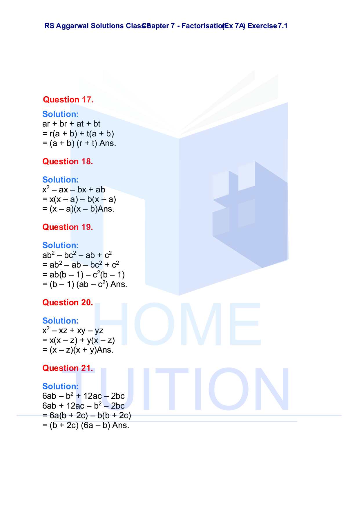 Chapter-7 Factorisation