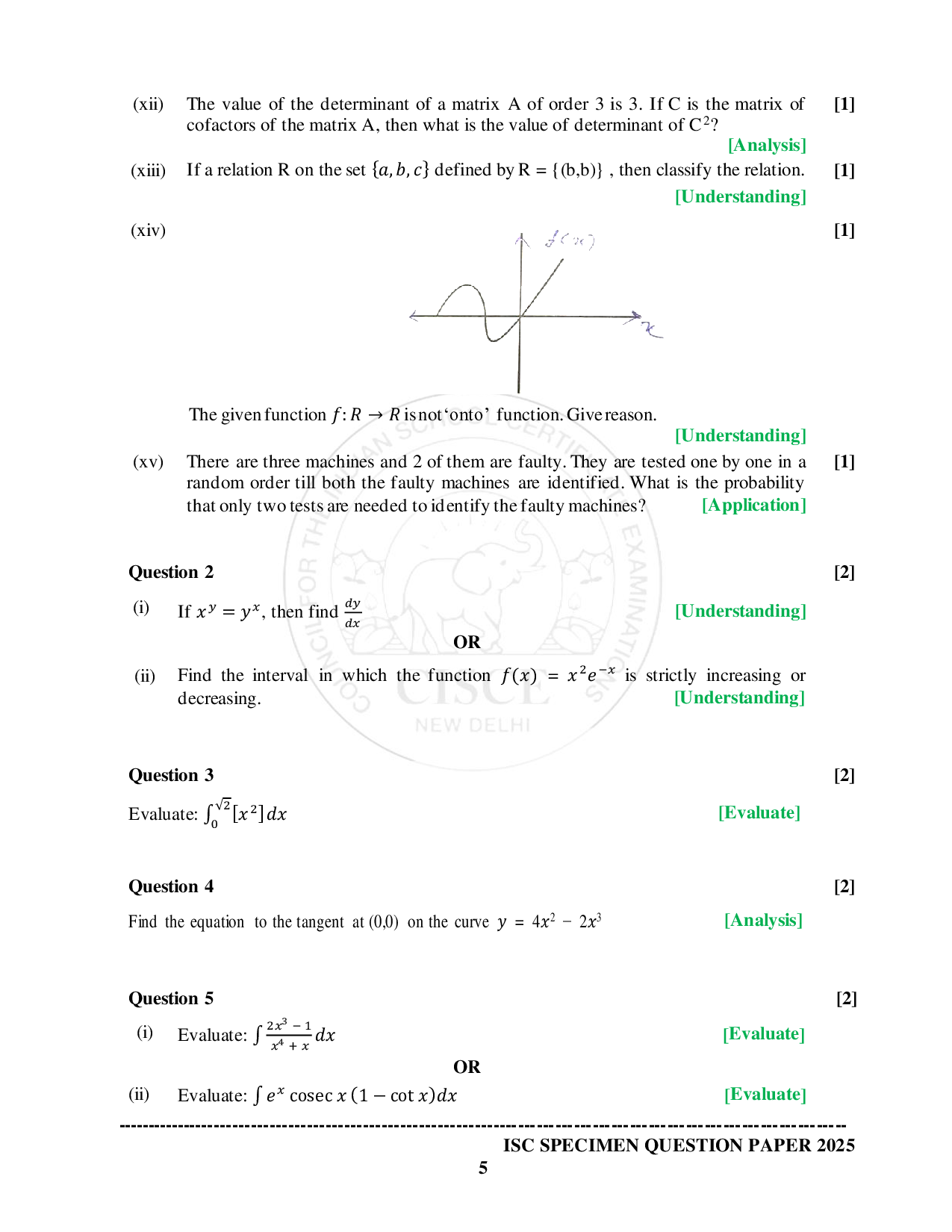 ISE Sample paper for Math’s