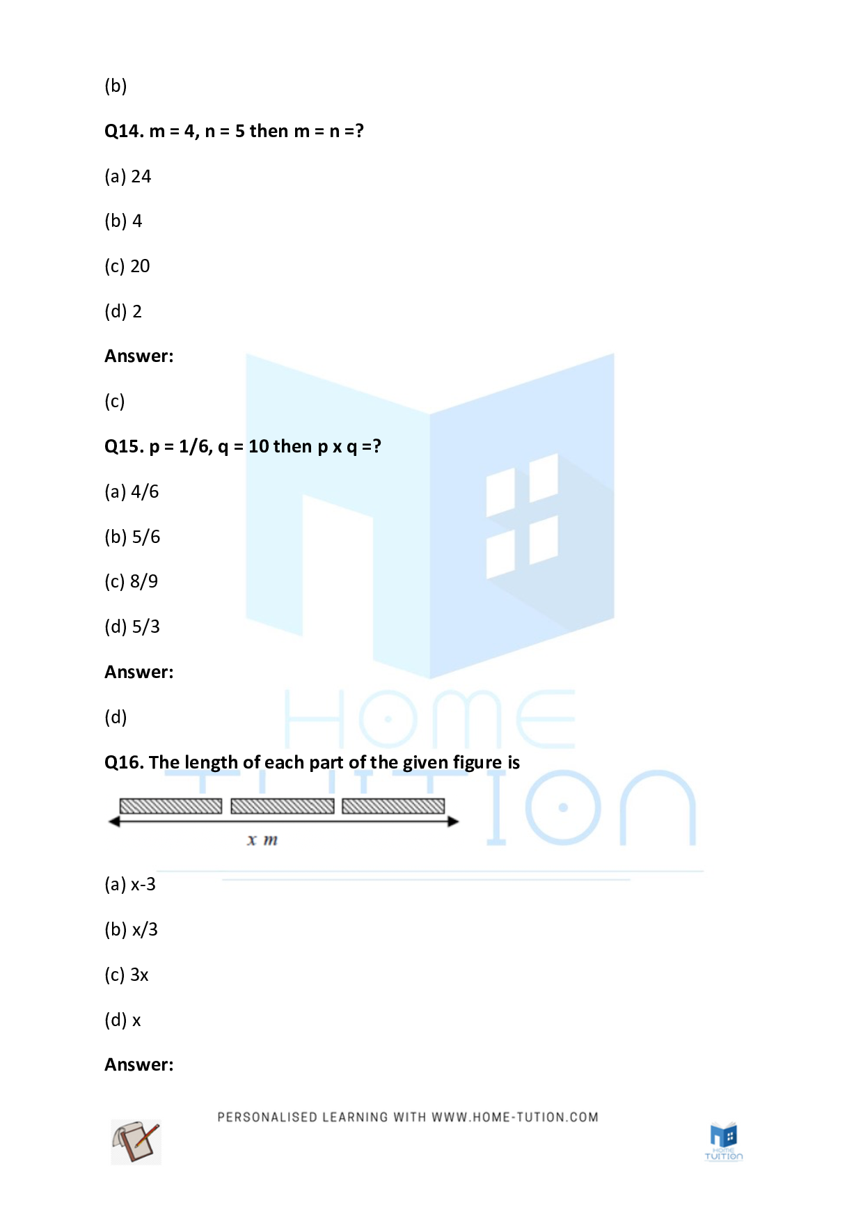 CBSE Class 5 Maths Introduction To Algebra Worksheet Free PDF Home