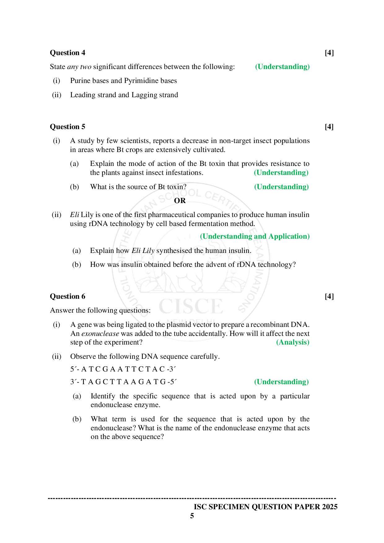 ISE Sample paper for Biotechnology