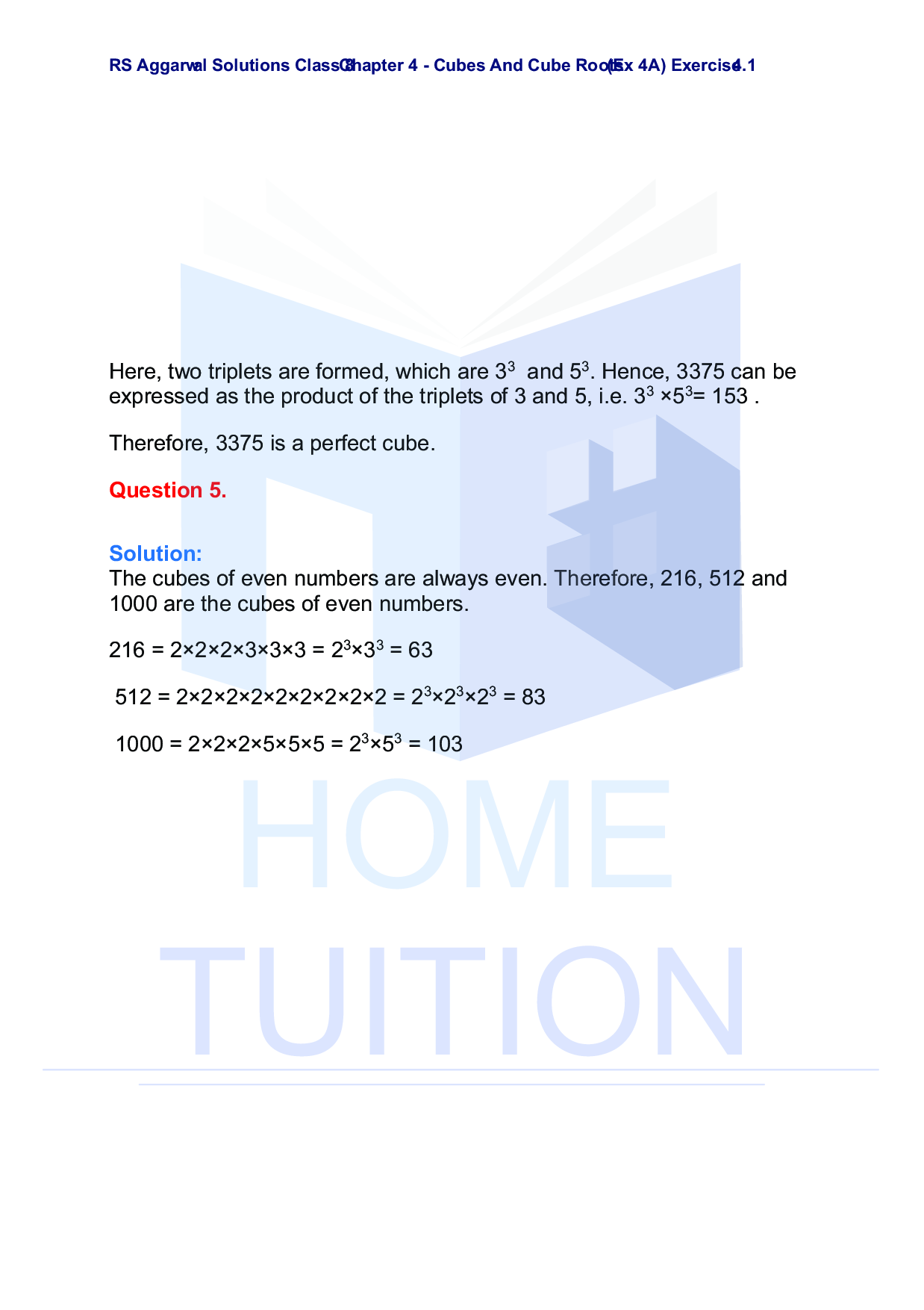 Chapter-4 Cubes and Cube Roots