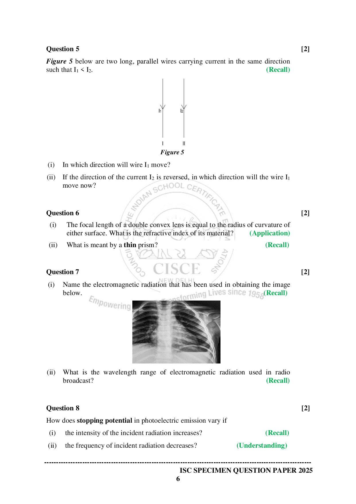 ISE Sample paper for Physics 