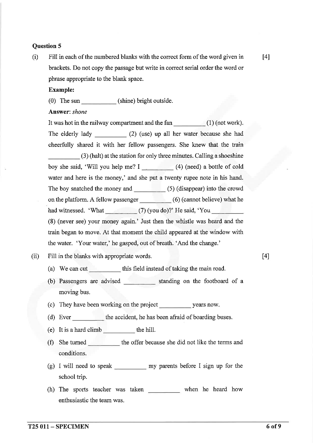 ICSE Board Sample Paper for class 10 English