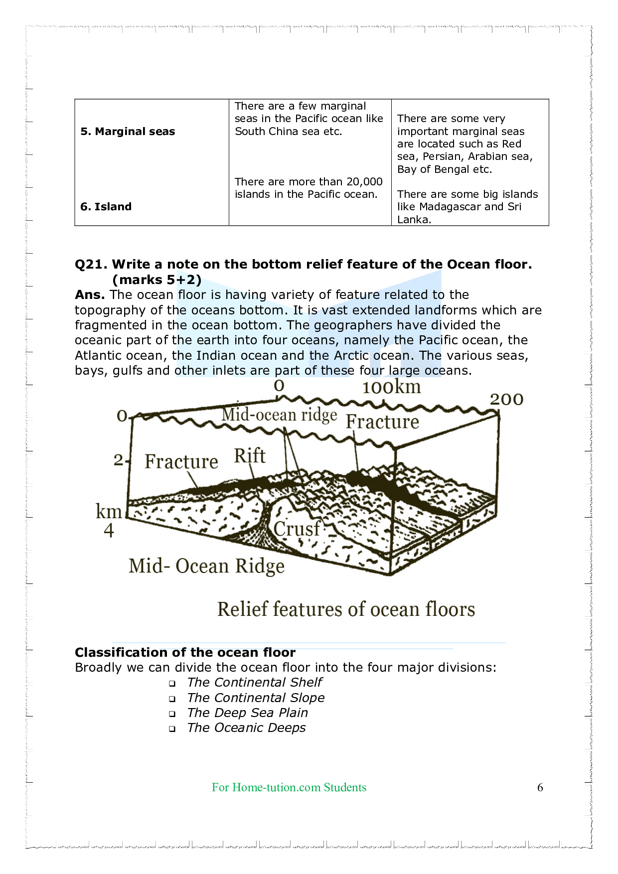 Chapter 13 Water (Oceans) Questions