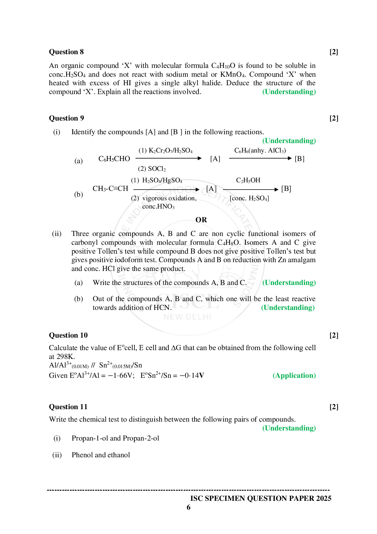 ISE Sample paper for Chemistry