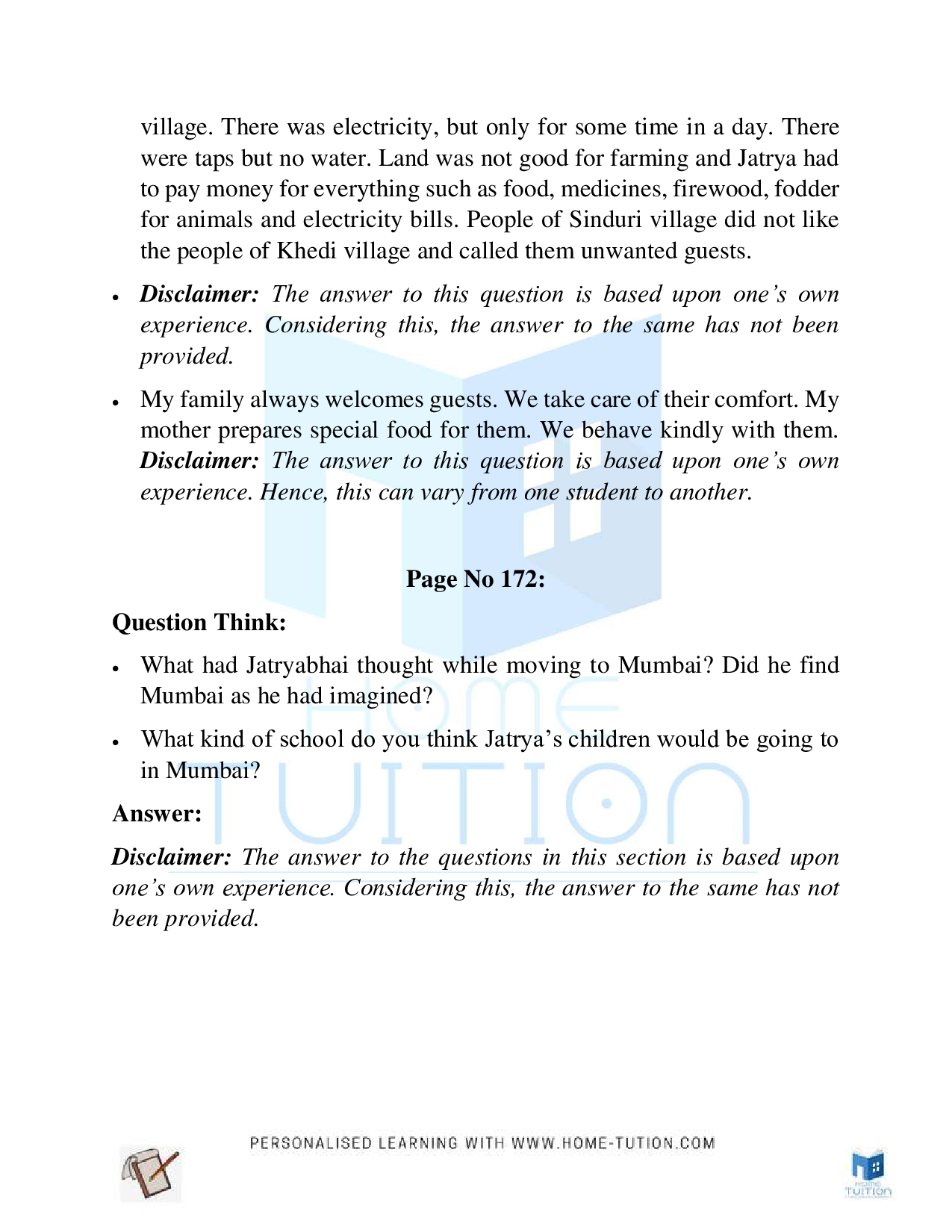 NCERT Class 5 EVS Chapter 18 No place for ls?