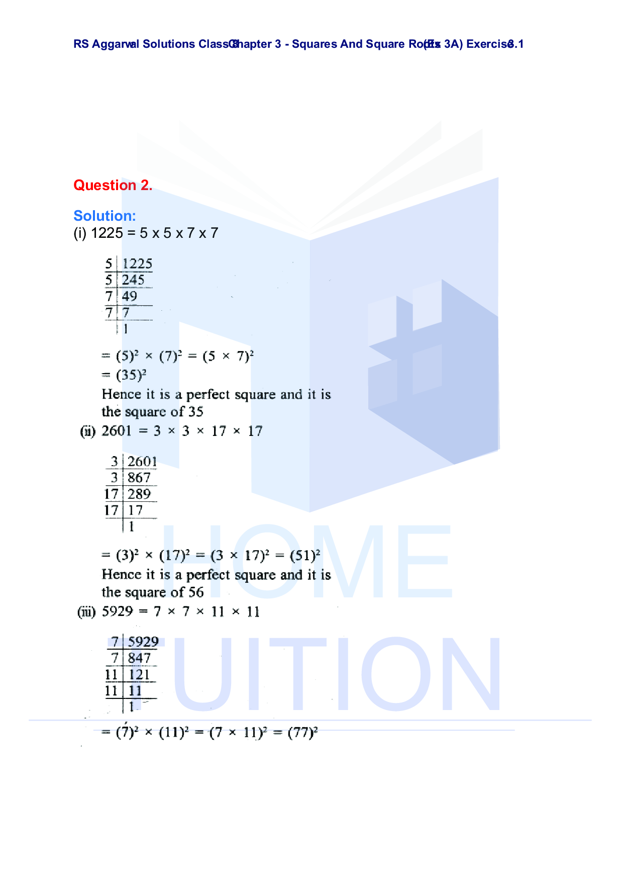 Chapter-3 Squares and Square Roots