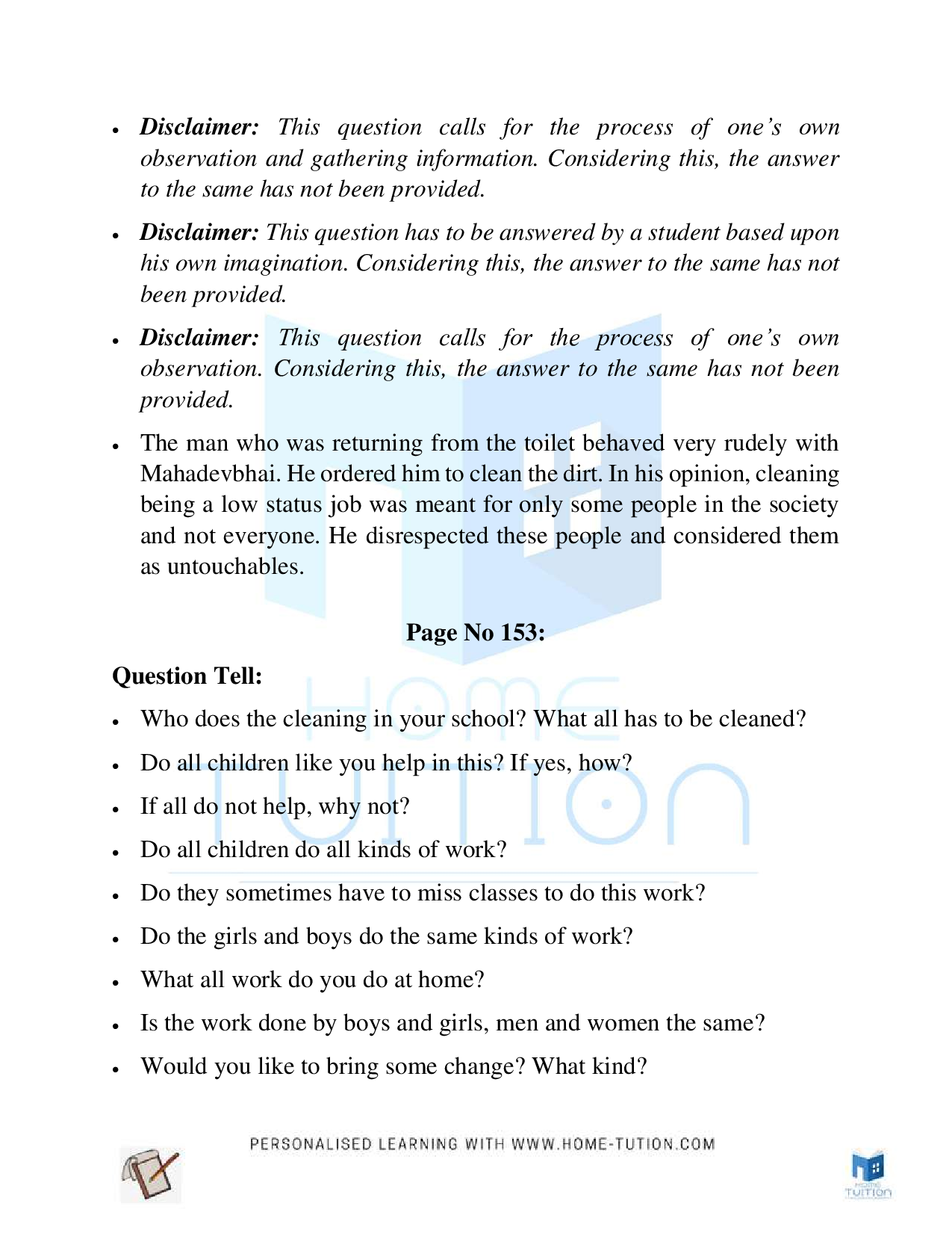 NCERT Class 5 EVS Chapter 16 Who will do this work?