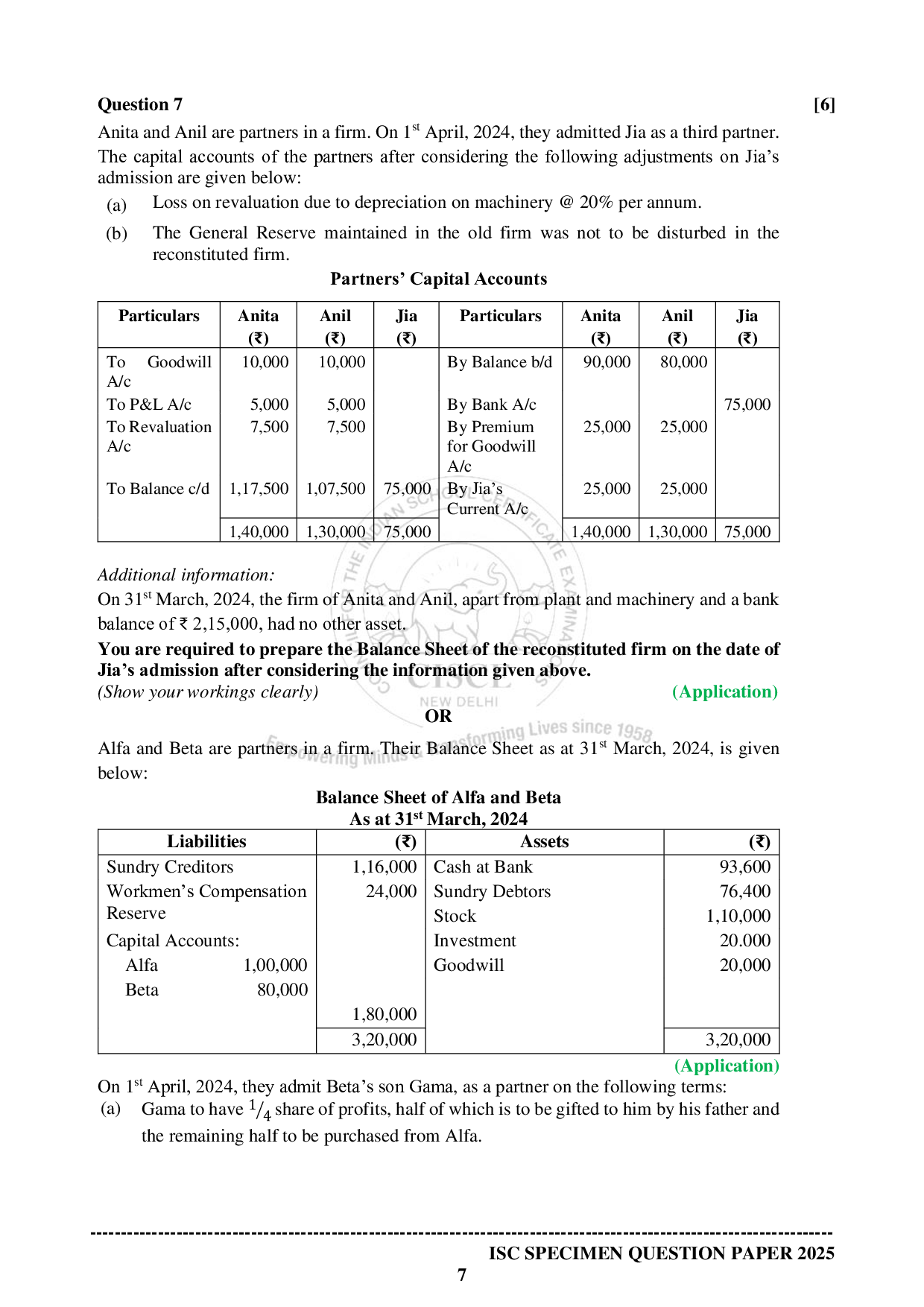 ISE Sample paper for Accounts