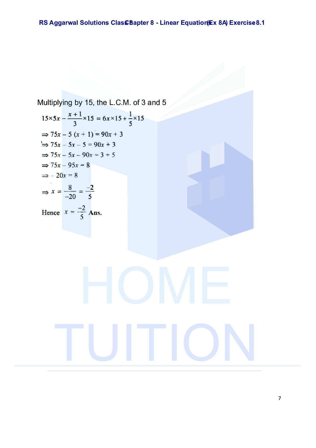 Chapter-8 Linear Equations