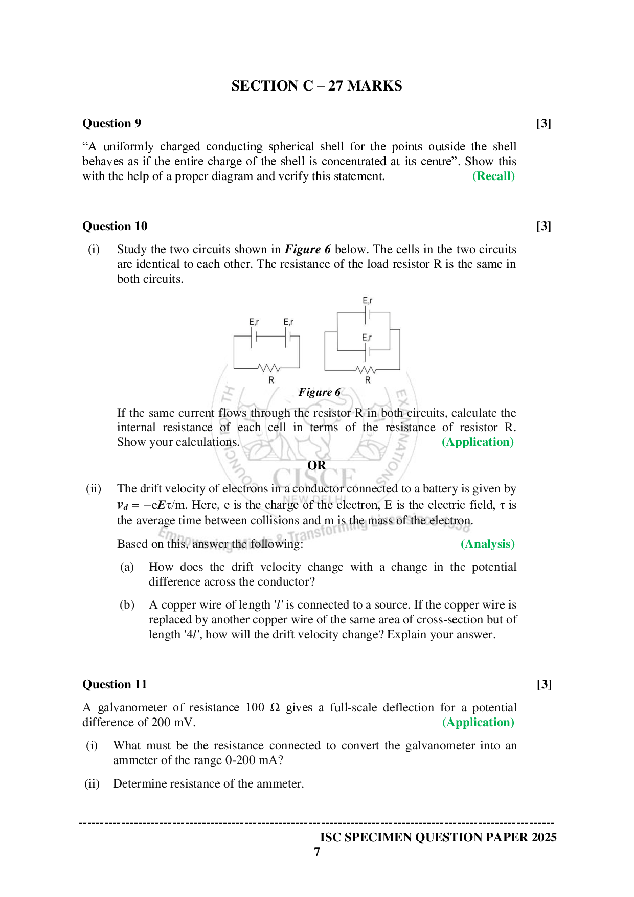 ISE Sample paper for Physics 