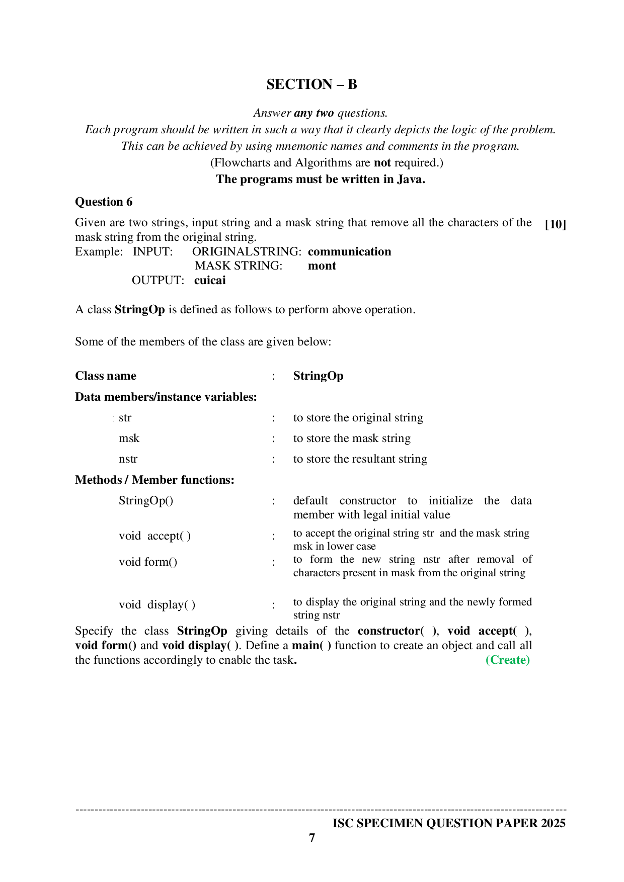 ISE Sample paper for Computer Science