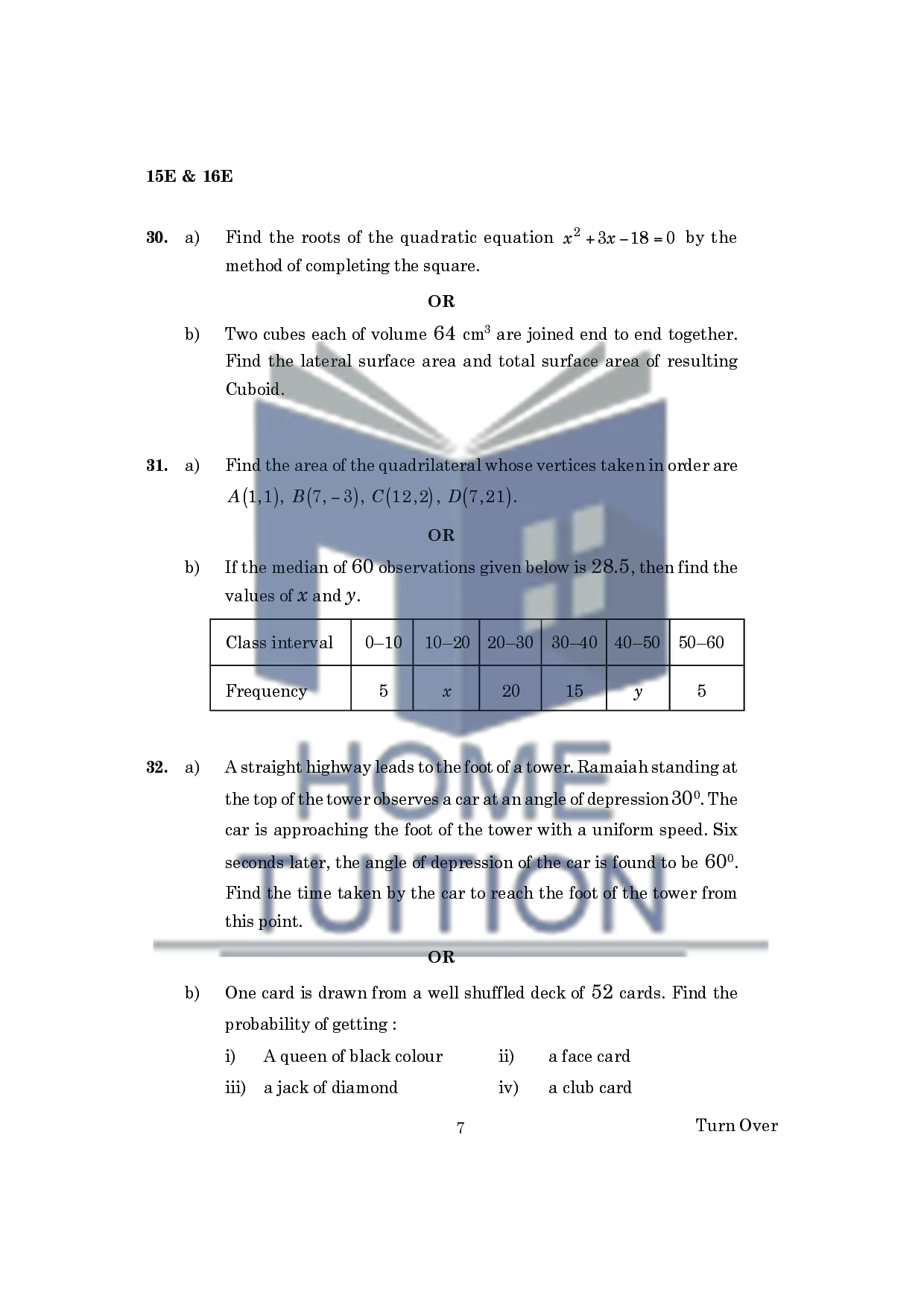 Model Papers For class 10 AP Board Maths