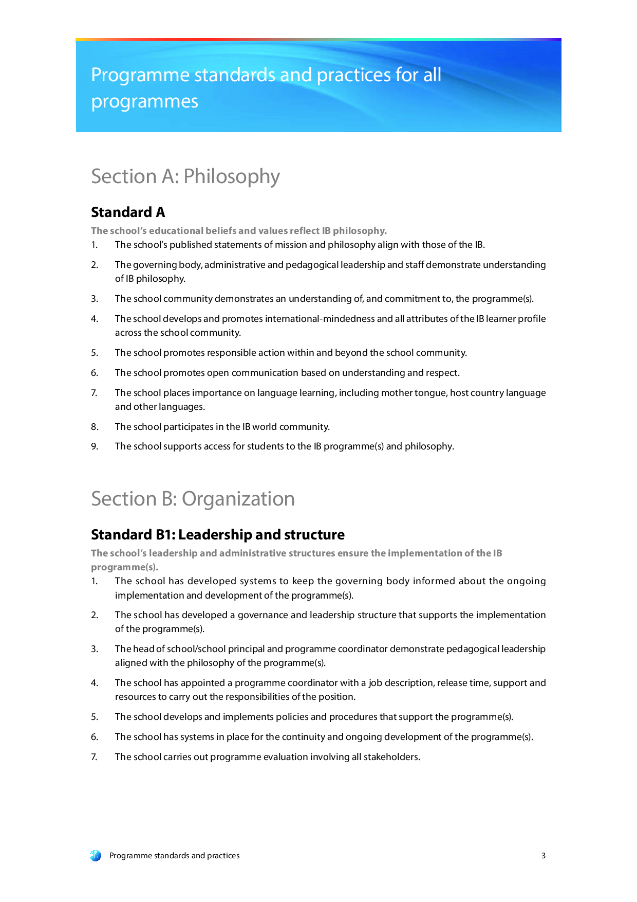 Curriculum framework of Primary Years Programme (PYP) of IB Board