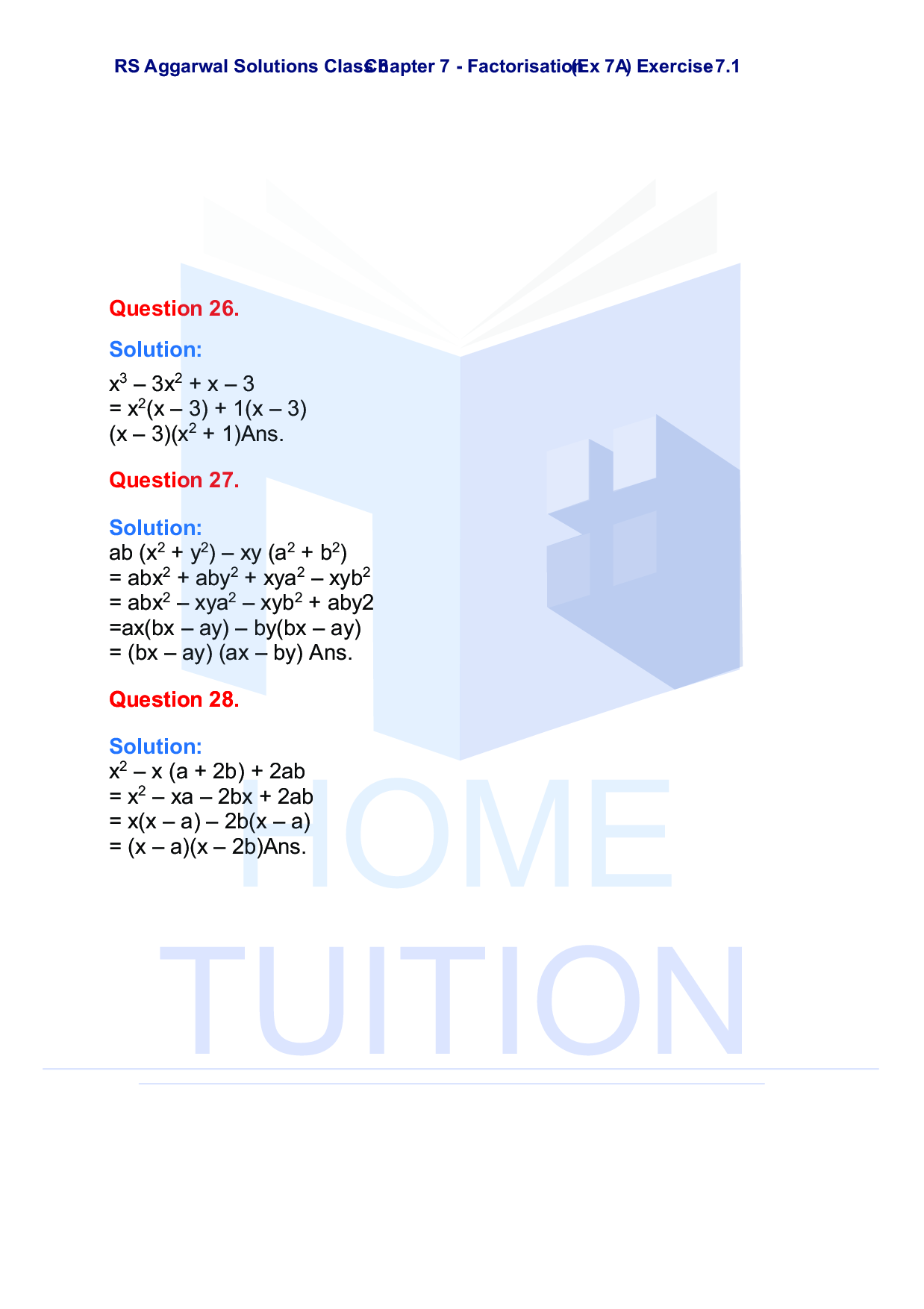 Chapter-7 Factorisation