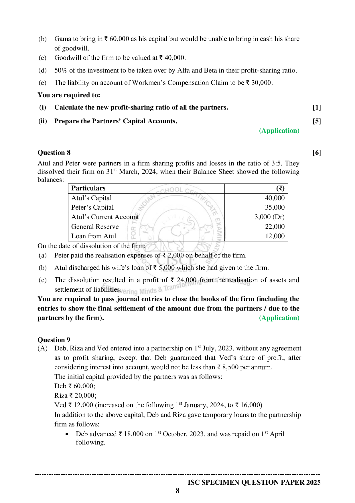 ISE Sample paper for Accounts