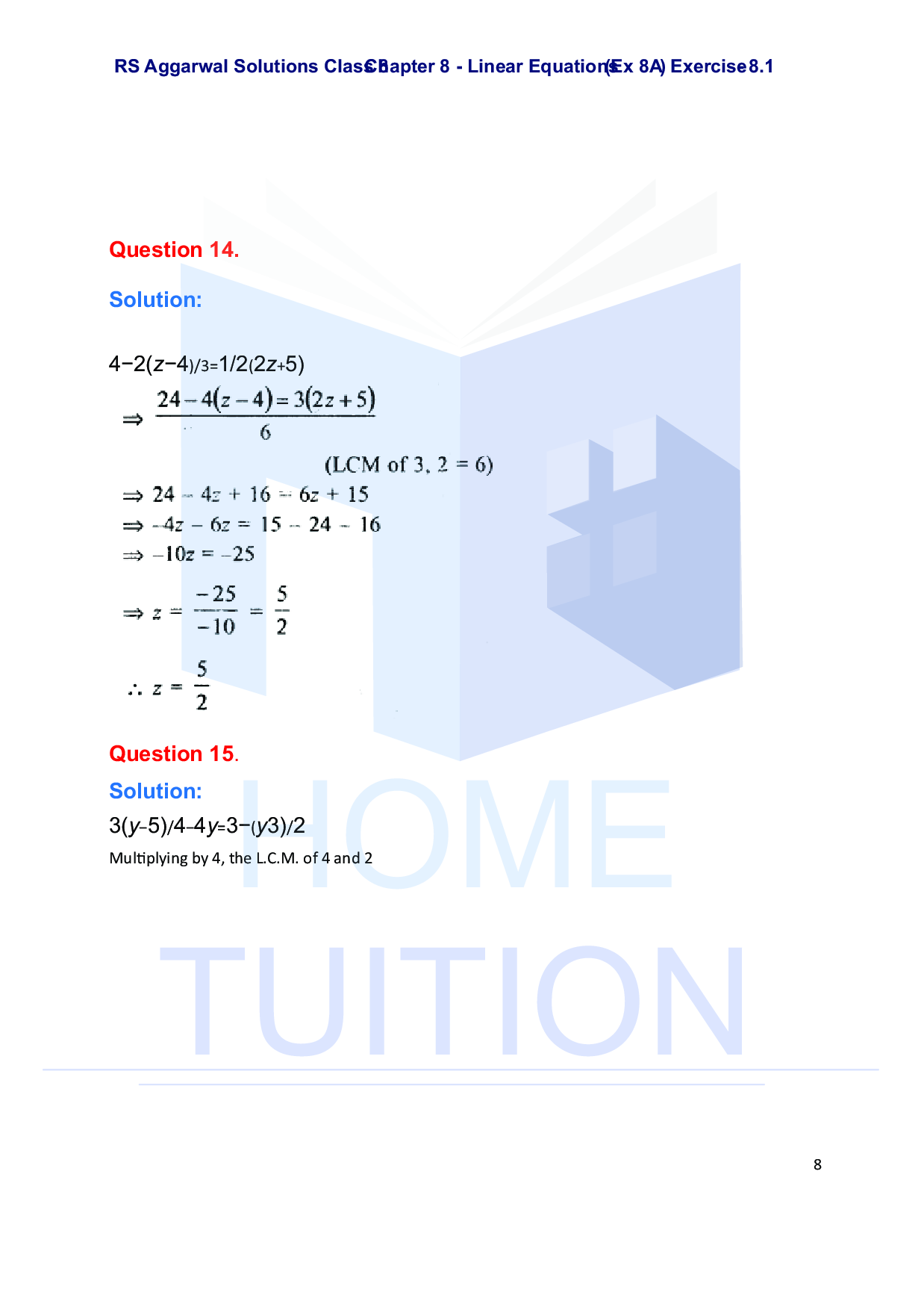 Chapter-8 Linear Equations