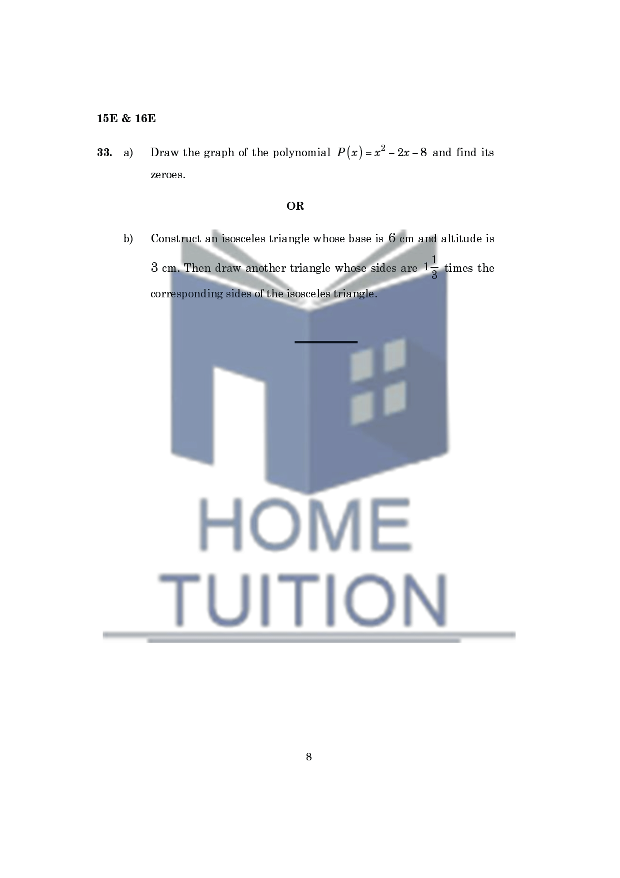 Model Papers For class 10 AP Board Maths