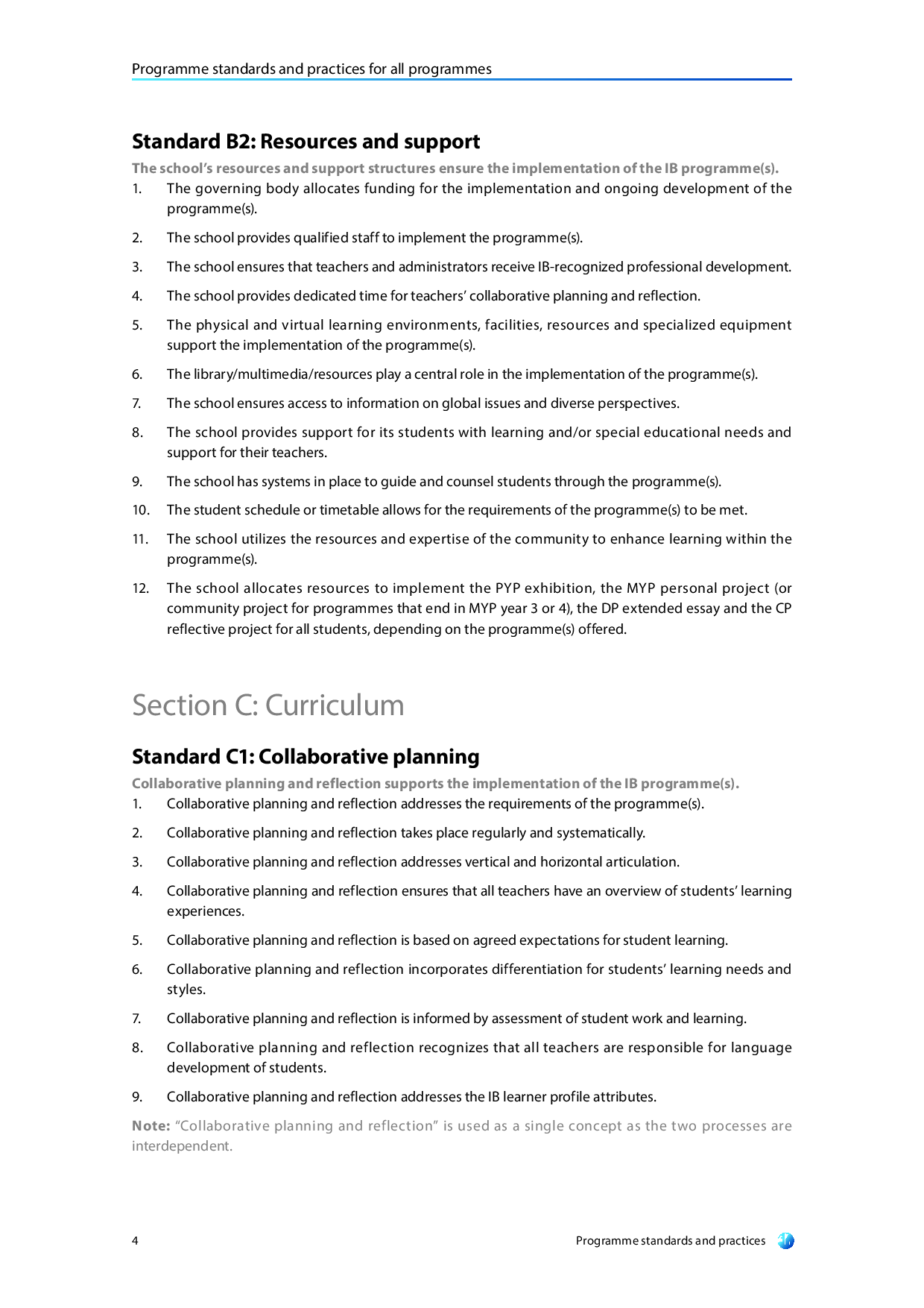 Curriculum framework of Primary Years Programme (PYP) of IB Board