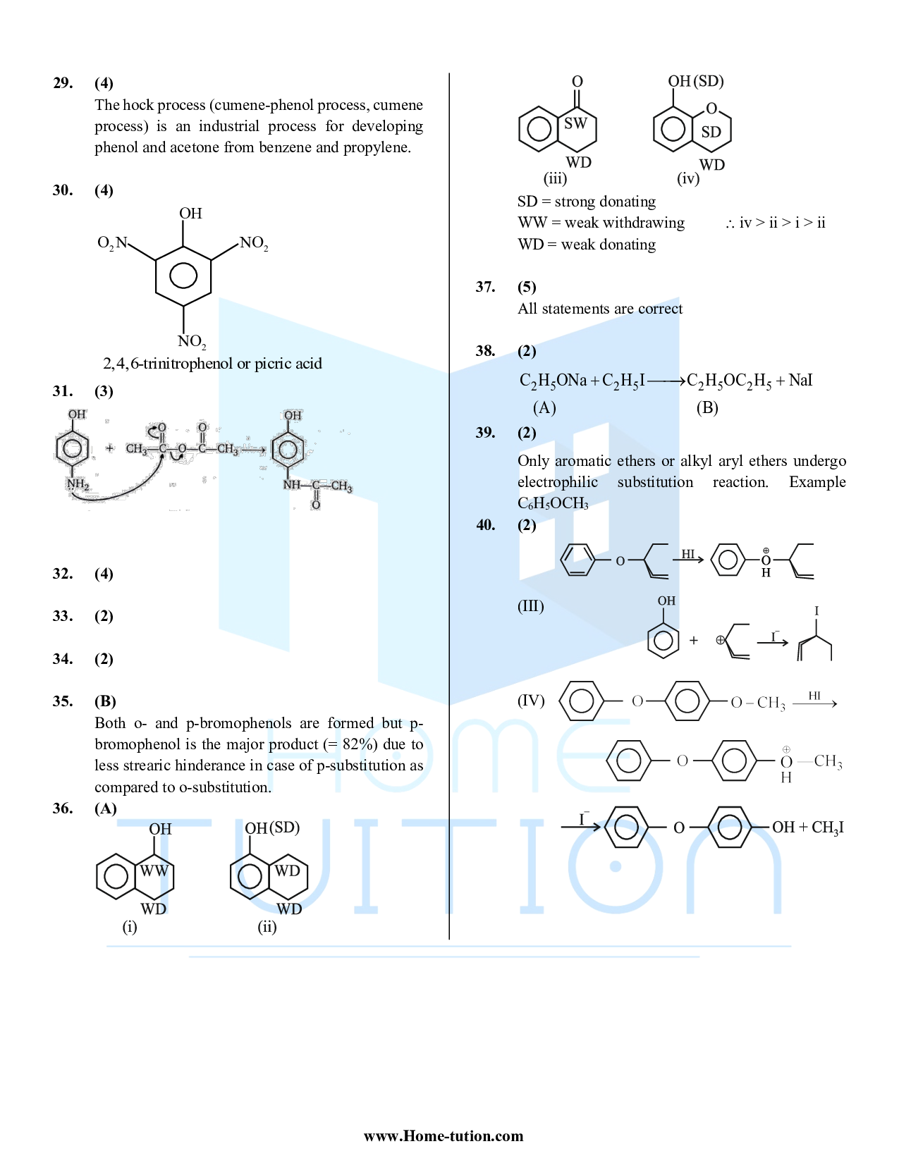 CUET MCQ Questions For Chapter-11 Alcohol Ether & Phenol