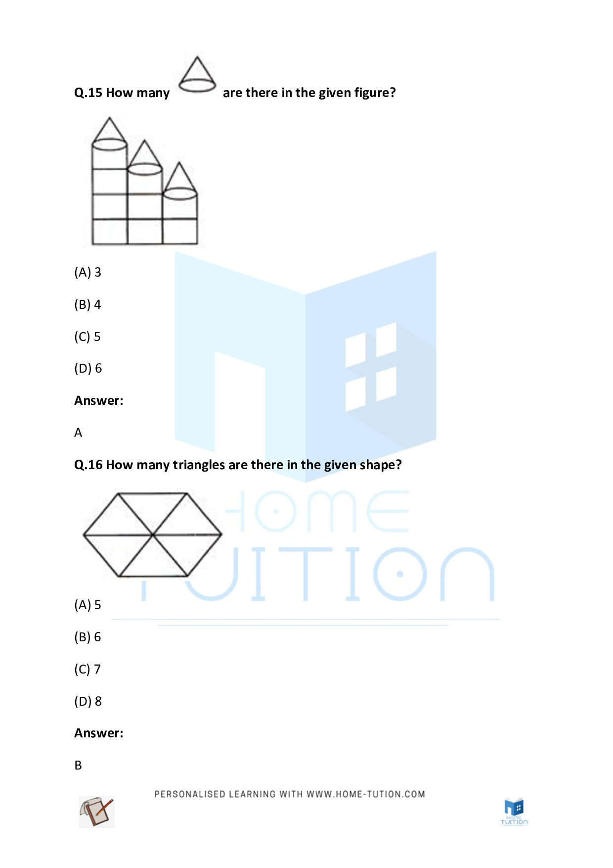 CBSE Class 2 Maths Lines Shapes and Solid Worksheets 