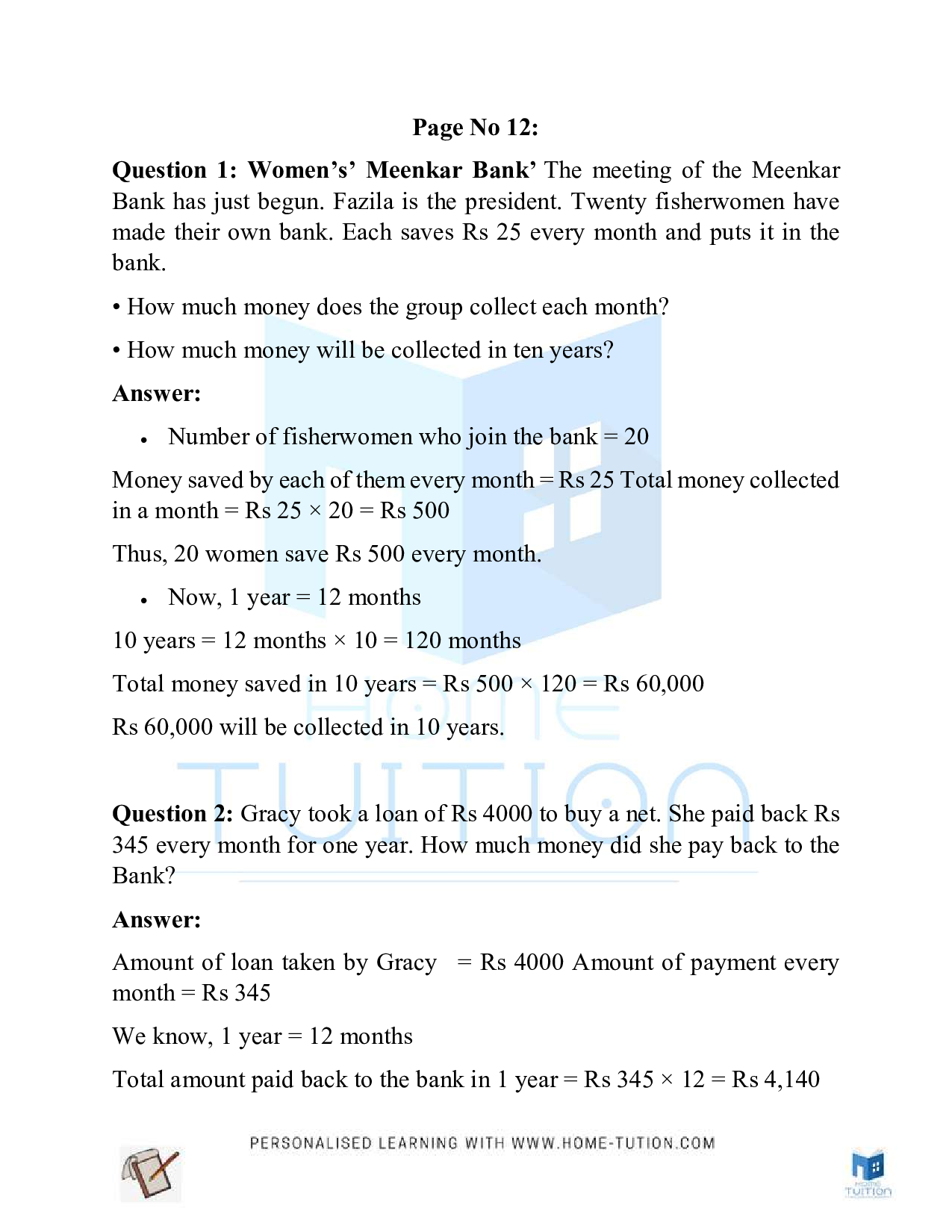 NCERT Class 5 Maths Chapter-1 The Fish Tale?