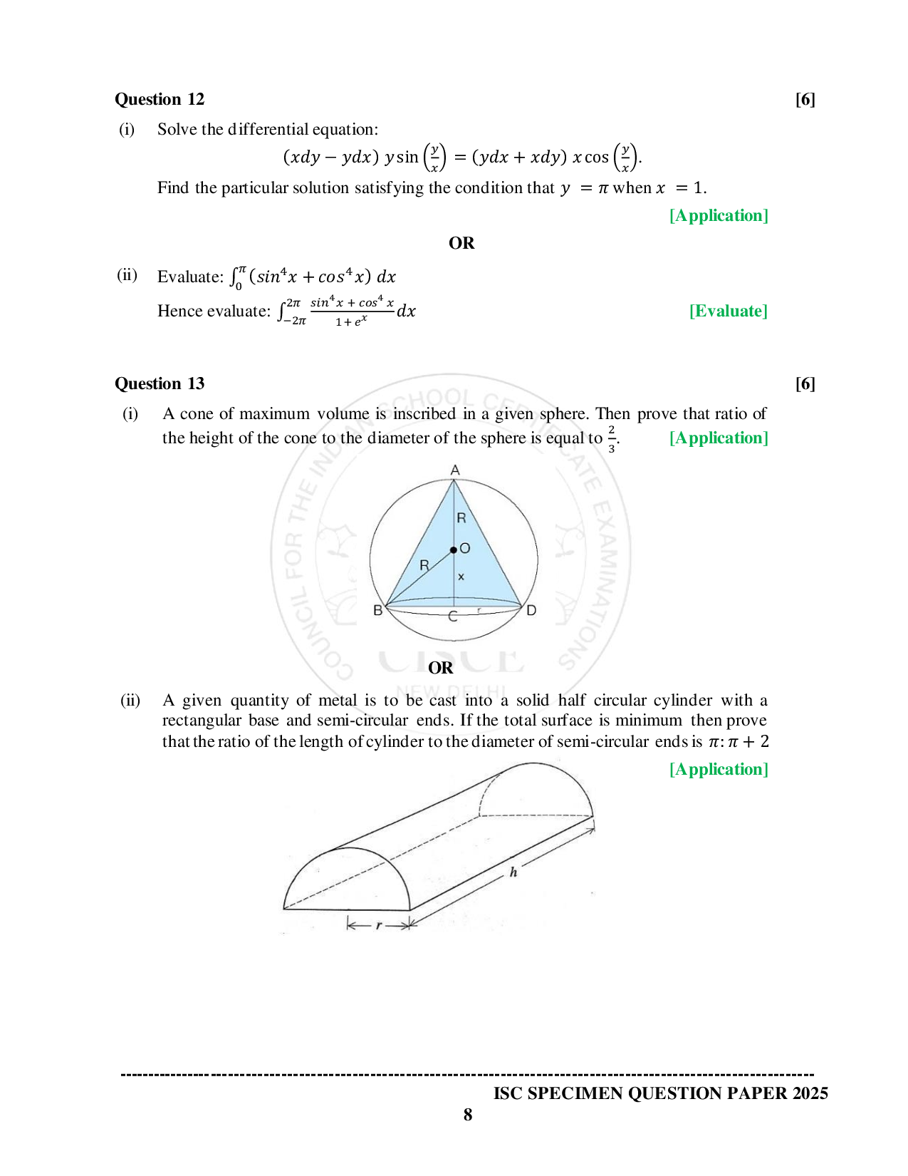 ISE Sample paper for Math’s