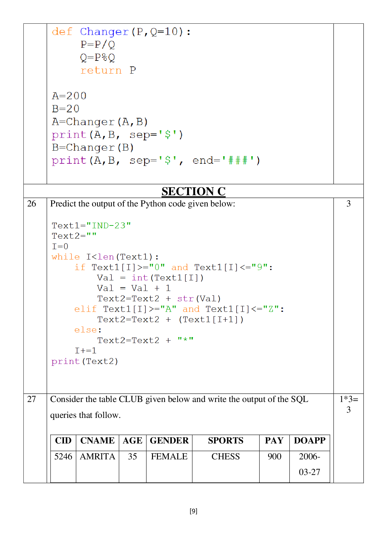 Class 12 Sample Papers for Computer Science