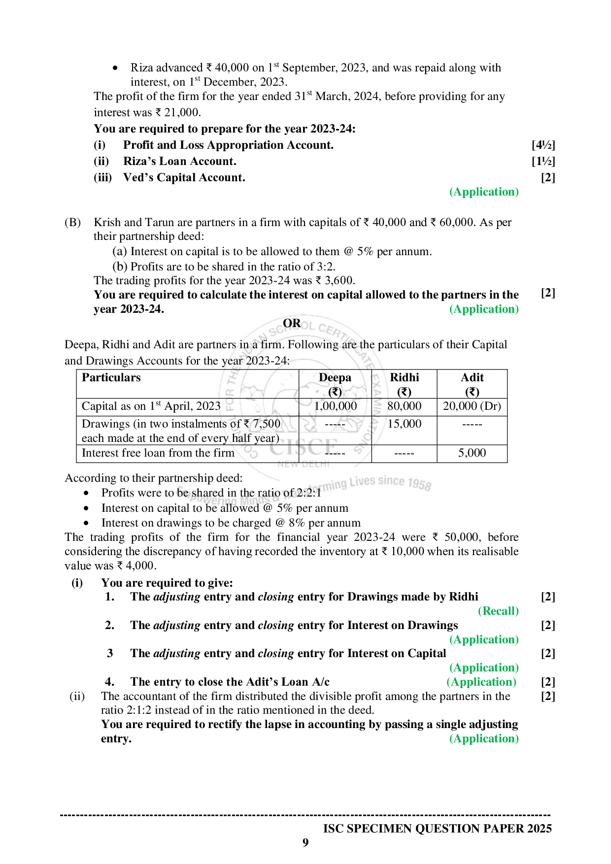 ISE Sample paper for Accounts