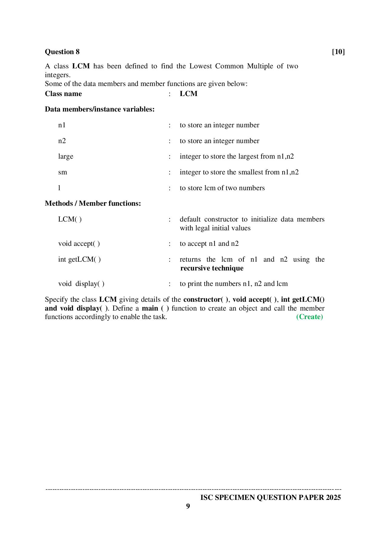 ISE Sample paper for Computer Science