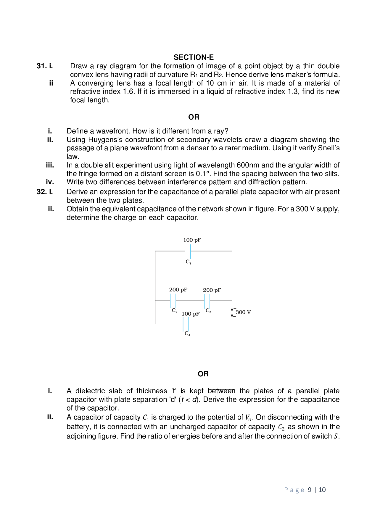 Class 12 Sample Papers for Physics