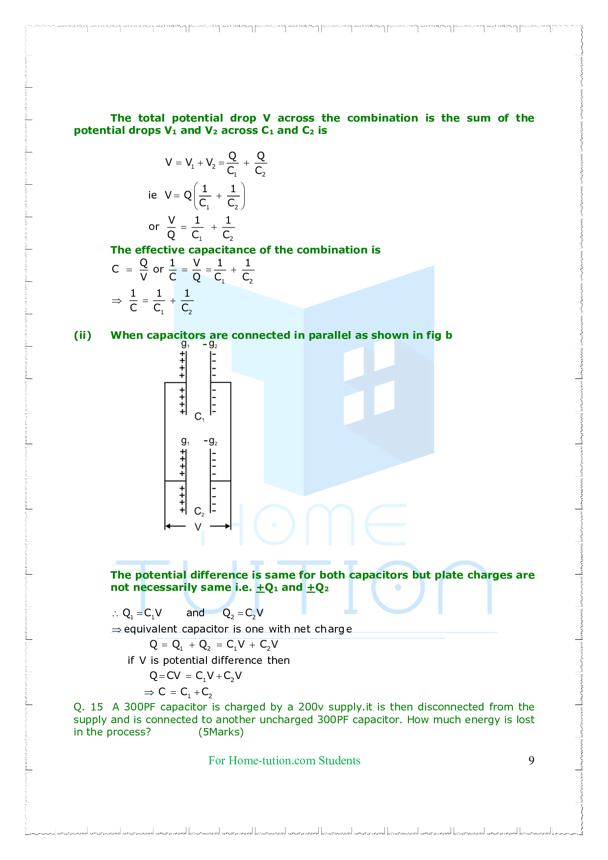 Chapter 2 Electrostatic Potential and Capacitance Questions