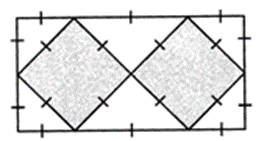 two identical shade squares, each of side 9 cm, placed within a rectangle
