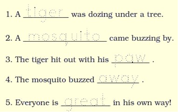 NCERT Solutions for Class 1 English The Tiger and The Mosquito