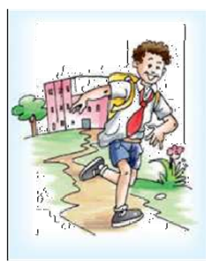 school boy running