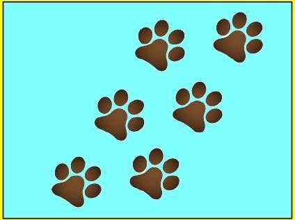 Draw the footprint of a dog