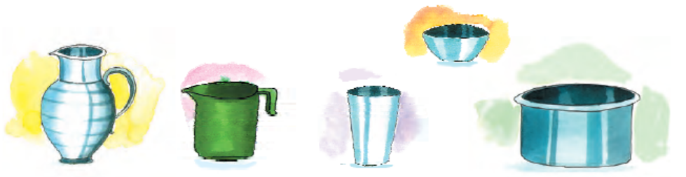 jug, glass, mug, pot, bowl, and cup